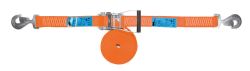 5T 8M Ratchet Strap with Flat Snap Hook & 600mm Ratchet - Orange Webbing